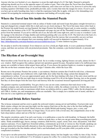 Travel Inn Stansted Airport: What to Expect Before an Early Flight