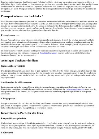 Acheter des liens depuis les blogs : avantages et inconvénients.