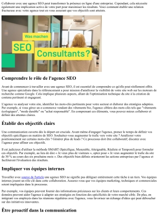 Comment travailler efficacement avec votre Agence SEO ?