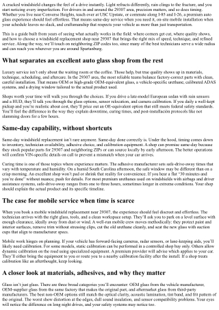 Windshield Replacement Shop near 29307: Same-Day and Mobile Options