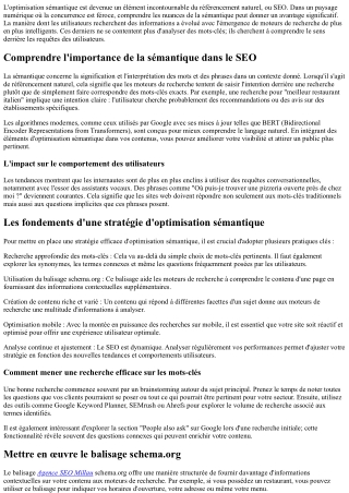 Pratiques essentielles en matière d’optimisation sémantique.