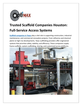 Trusted Scaffold Companies Houston