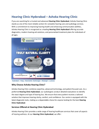 Hearing Clinic Hyderabad