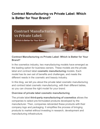 Contract Manufacturing vs Private Label_ Which is Better for Your Brand_