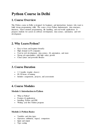 Python Course in Delhi
