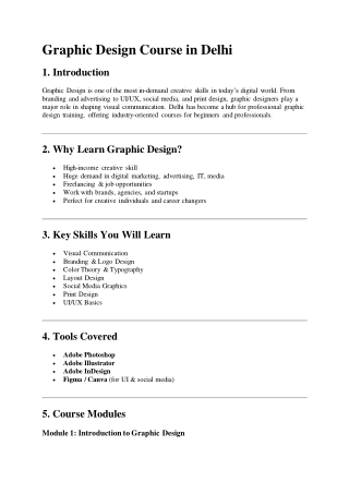 Graphic Design Course in Delhi