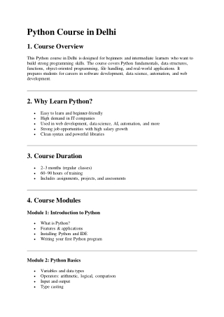 Python Course in Delhi