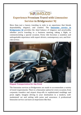 Experience Premium Travel with Limousine Service in Bridgewater NJ