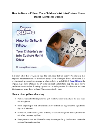 Create Custom Pillows from Kids' Artwork - The Complete Guide
