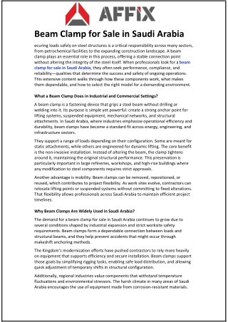 Beam Clamp for Sale in Saudi Arabia