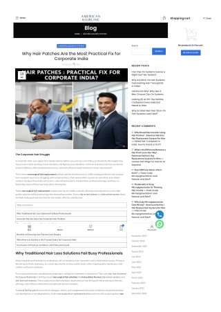 Why Hair Patches Are the Most Practical Fix for Corporate India