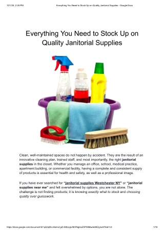 Everything You Need to Stock Up on Quality Janitorial Supplies