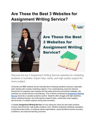 Are These the Best 3 Websites for Assignment Writing Service