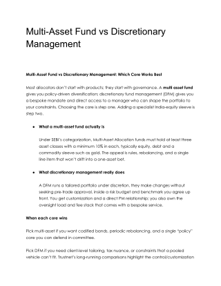 Multi-Asset Fund vs Discretionary Management