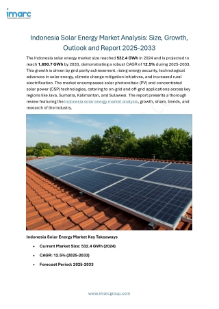 Indonesia Solar Energy Market Size, Share, Trends and Report 2025-2033