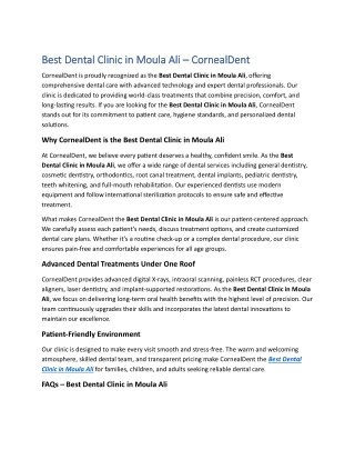 Best Dental Clinic in Moula Ali