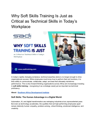 Why Soft Skills Training Is Just as Critical as Technical Skills in Today’s Workplace