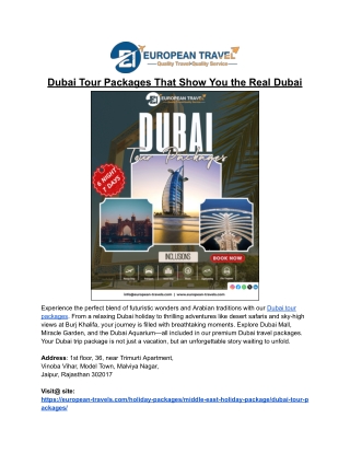 Dubai tour packages