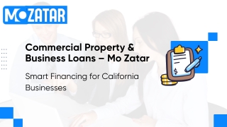 Commercial Property & Business Loans in California  Mo Zatar