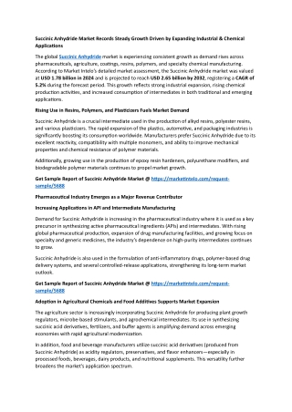 Succinic Anhydride Market Report