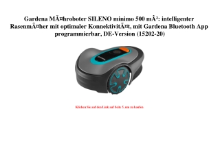 4041 Gardena MÃƒÂ¤hroboter SILENO minimo 500 mÃ‚Â²  intelligenter RasenmÃƒÂ¤her mit optimaler Konnektivi