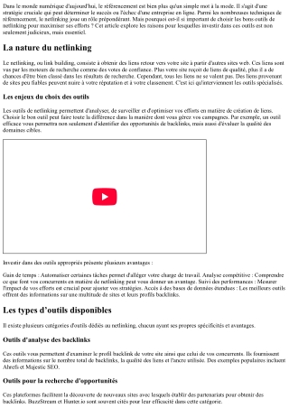 Pourquoi investir dans les bons outils netlinkings est essentiel ?