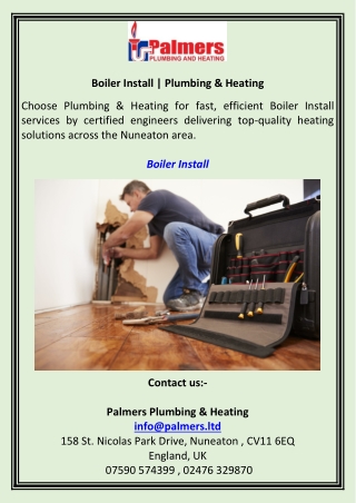Boiler Install  Plumbing & Heating