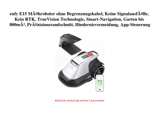 0847 eufy E15 MÃƒÂ¤hroboter ohne Begrenzungskabel  Keine SignalausfÃƒÂ¤lle  Kein RTK  TrueVision Technol