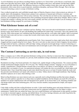 Custom-Contracting.ca Kitchener Roofing: Services, Reviews, and Process