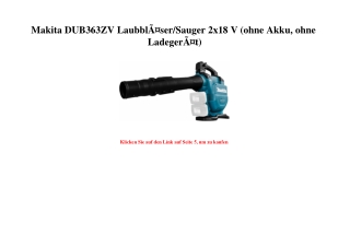 9505 Makita DUB363ZV LaubblÃƒÂ¤ser Sauger 2x18 V  ohne Akku  ohne LadegerÃƒÂ¤t