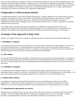 Les bénéfices d'une stratégie de long terme en référencement naturel