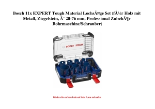 9623 Bosch 11x EXPERT Tough Material LochsÃƒÂ¤ge Set  fÃƒÂ¼r Holz mit Metall  Ziegelstein  ÃƒÂ˜ 20-76 mm
