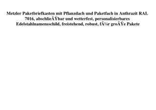 2231 Metzler Paketbriefkasten mit Pflanzdach und Paketfach in Anthrazit RAL 7016  abschlieÃƒÂŸbar und we