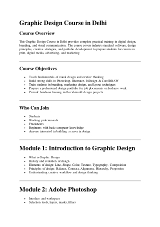 Graphic Design Course in Delhi
