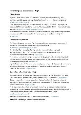 French Language Course in Delhi