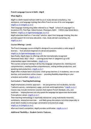 French Language Course in Delhi