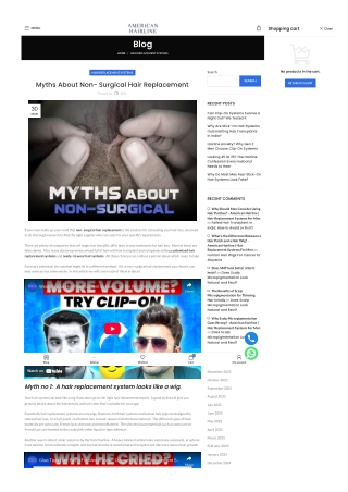 Myths About Non Surgical Hair Replacement