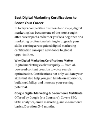SEO CERTIFICATES