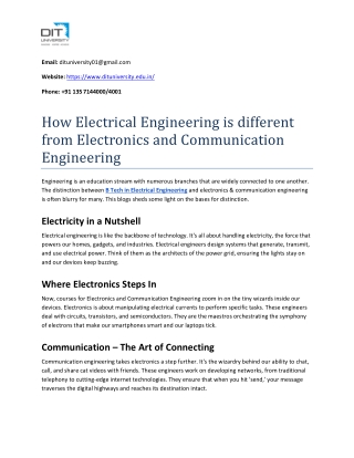How Electrical Engineering is different from Electronics and Communication Engineering