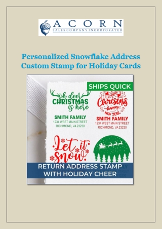 Personalized Snowflake Address Custom Stamp for Holiday Cards
