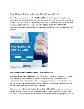 Best Dental Clinic in Moula Ali