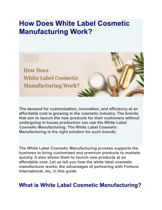 How Does White Label Cosmetic Manufacturing Work_