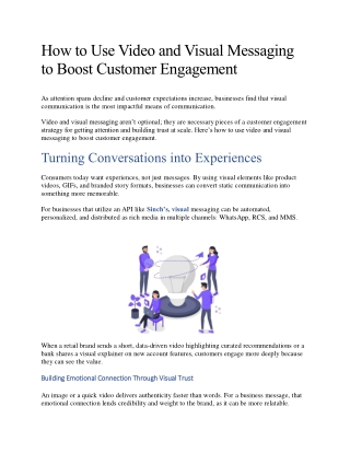How to Use Video and Visual Messaging to Boost Customer Engagement