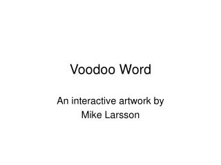 Voodoo Word