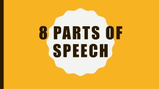 8 Parts of Speech