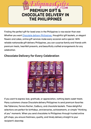 Premium Gift & Chocolate Delivery in the Philippines