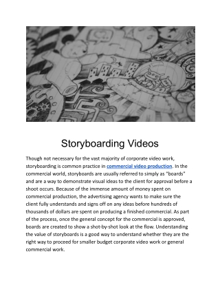 Storyboarding Videos - JLB Media Productions