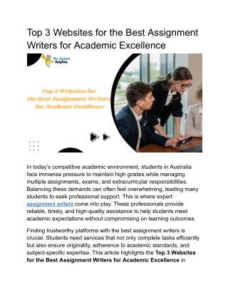 Top 3 Websites for the Best Assignment Writers for Academic Excellence (1)