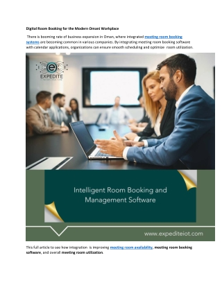 Integrating Meeting Room Booking Systems with Calendar Applications in Oman