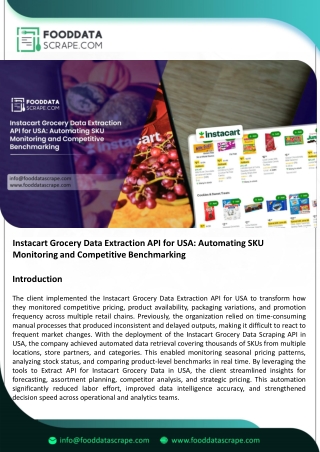 Instacart Grocery Data Extraction API for USA: Automating SKU Monitoring and Com